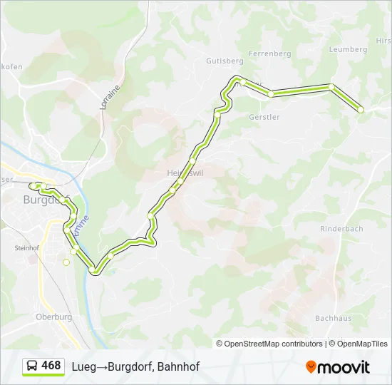 468 Bus Line Map