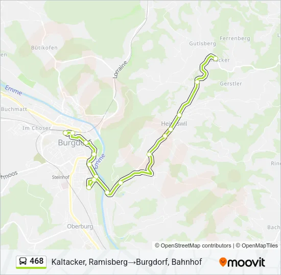 468 Bus Line Map