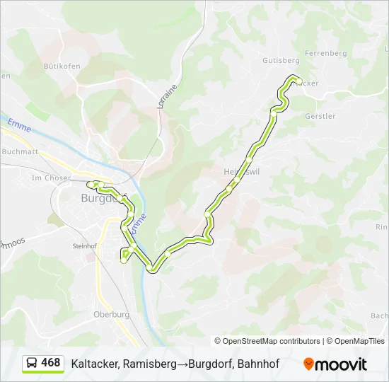 468 Bus Line Map