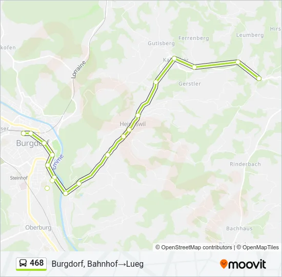 468 Bus Line Map
