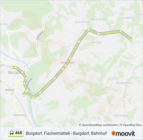 468 bus Line Map