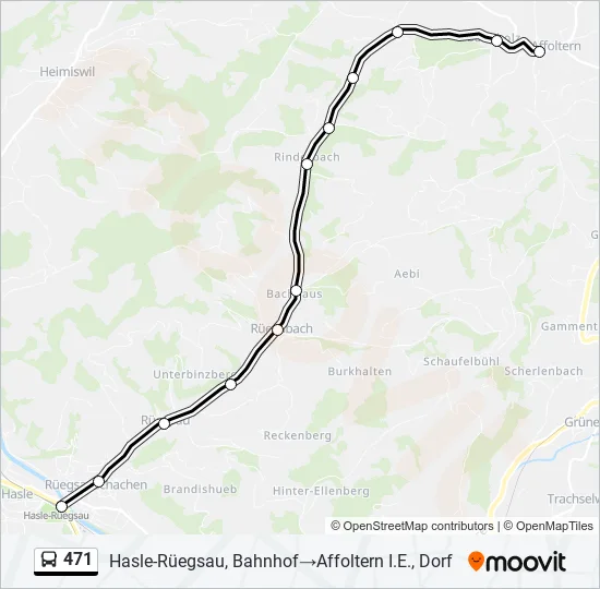471 Bus Line Map