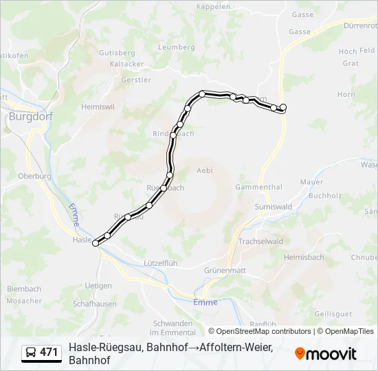 471 Bus Line Map