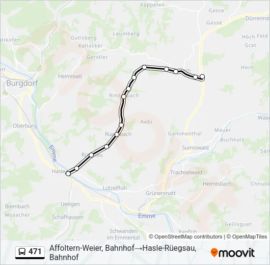 471 Bus Line Map