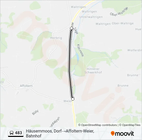 483 Bus Line Map