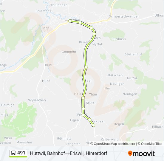 491 Bus Line Map