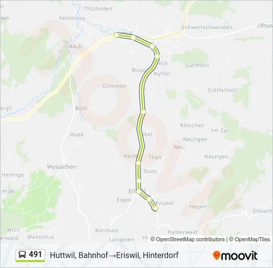 491 Bus Line Map