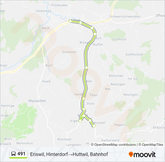 491 Bus Line Map