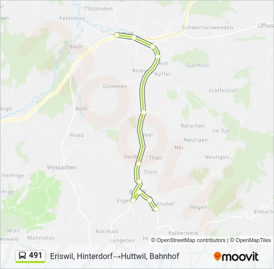 491 Bus Line Map