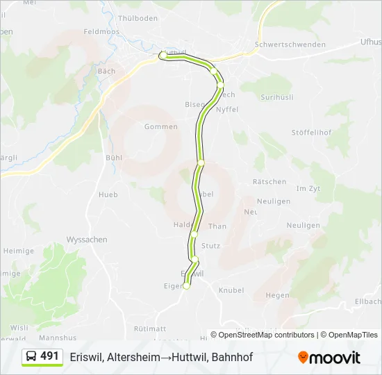 491 Bus Line Map