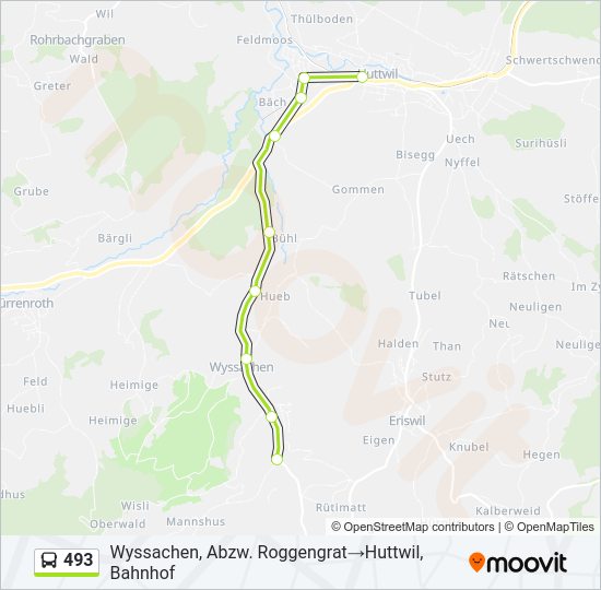 493 Bus Line Map