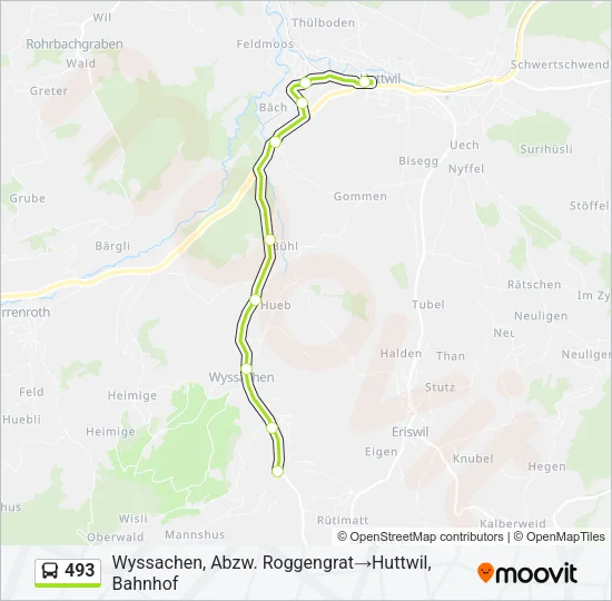 493 Bus Line Map