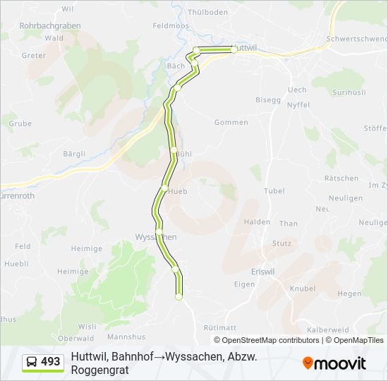 493 Bus Line Map