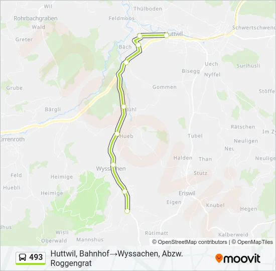493 Bus Line Map