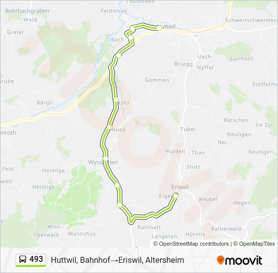 493 Bus Line Map