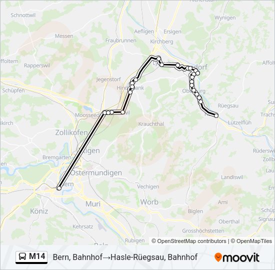 M14 Bus Line Map