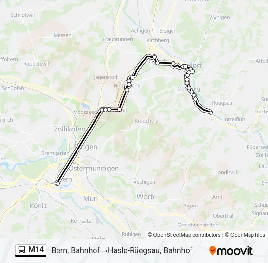 M14 Bus Line Map