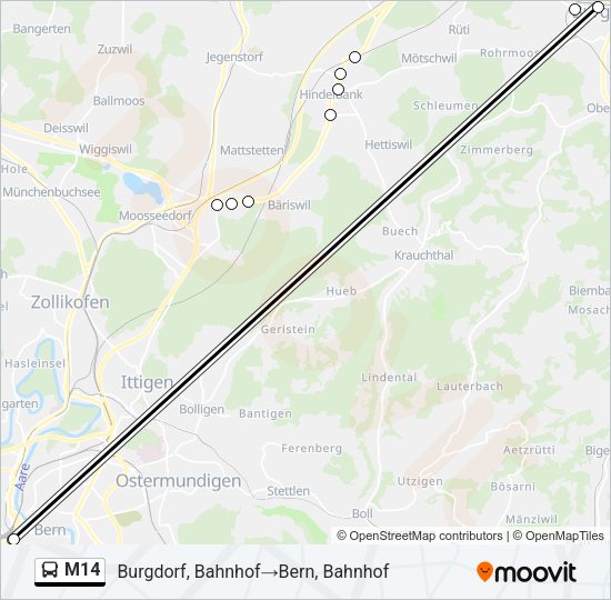 M14 Bus Line Map