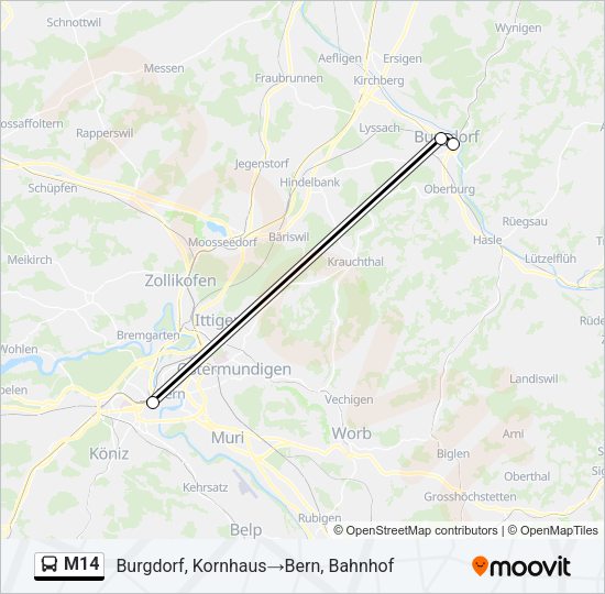 M14 Bus Line Map