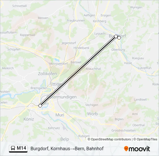 M14 Bus Line Map