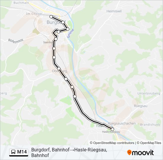 M14 Bus Line Map