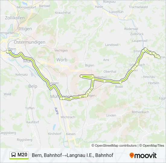 M20 Bus Line Map
