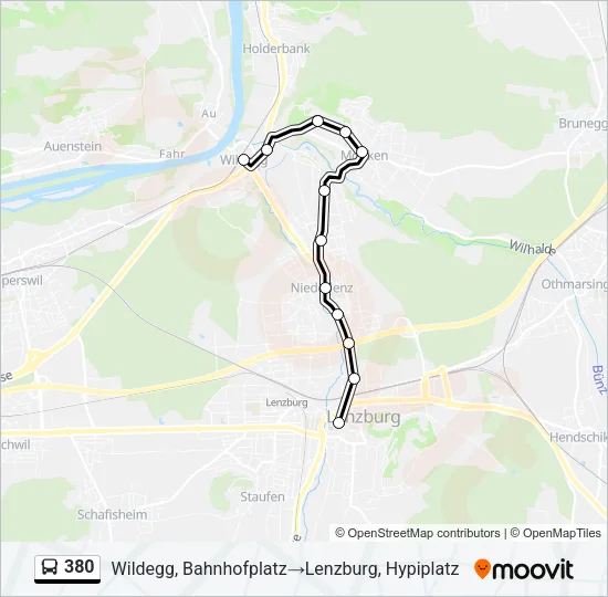 380 Bus Line Map