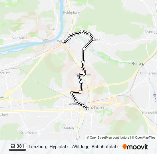 381 Bus Line Map