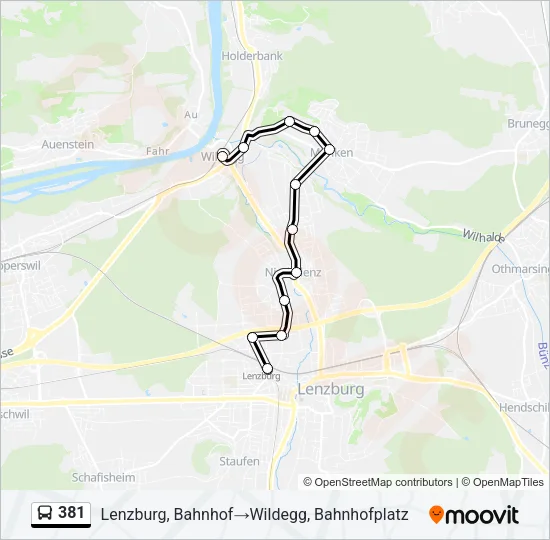 381 Bus Line Map