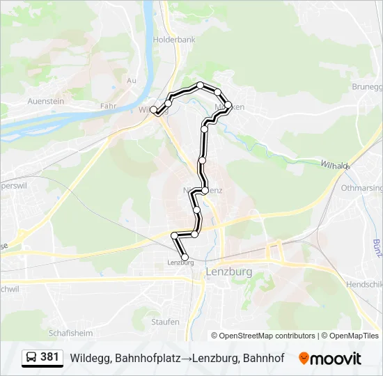 381 Bus Line Map
