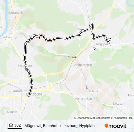 382 Bus Line Map