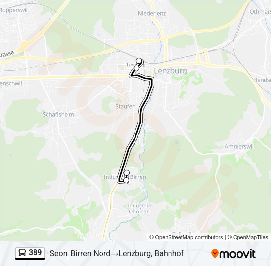 389 Bus Line Map