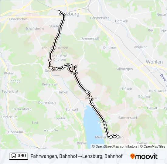 390 Bus Line Map