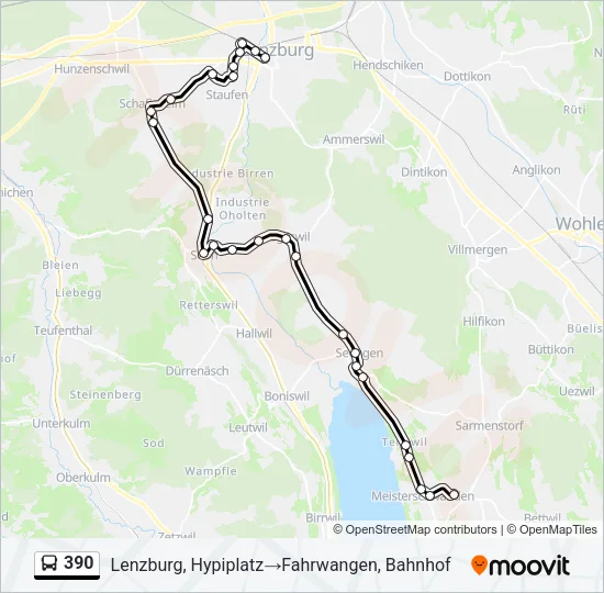 390 Bus Line Map