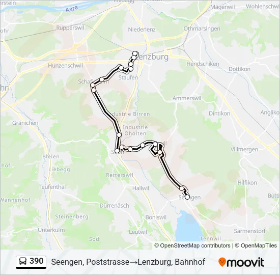 390 Bus Line Map