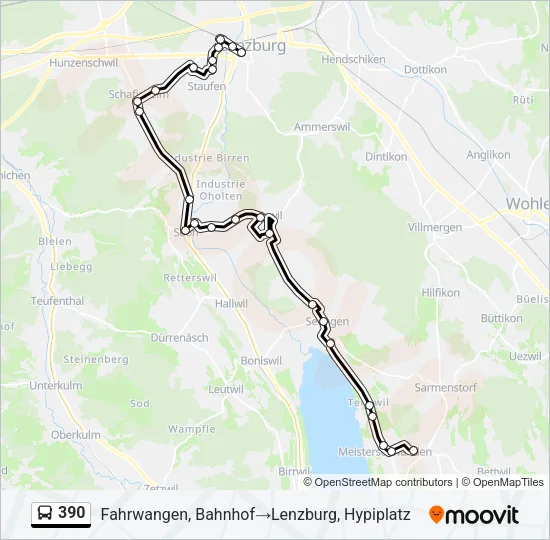 390 Bus Line Map