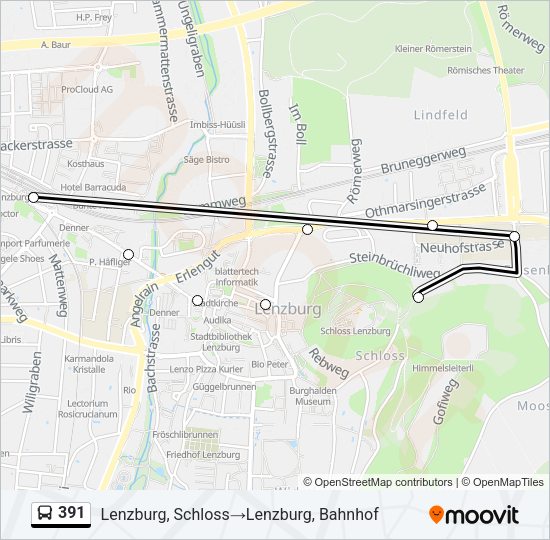 391 Bus Line Map