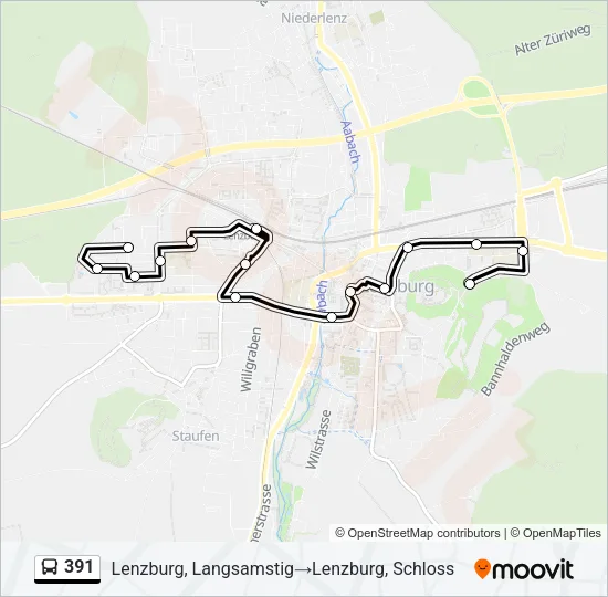 391 Bus Line Map
