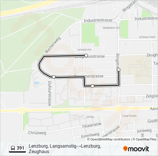 391 Bus Line Map