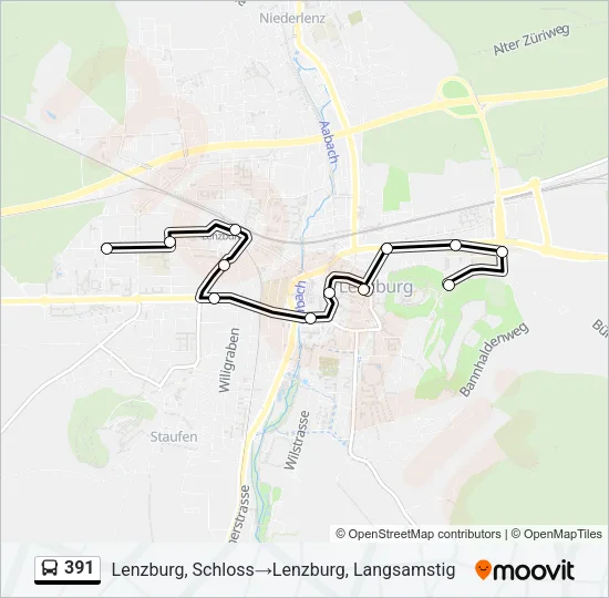 391 Bus Line Map