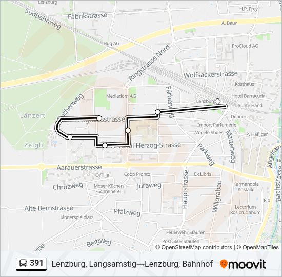 391 Bus Line Map