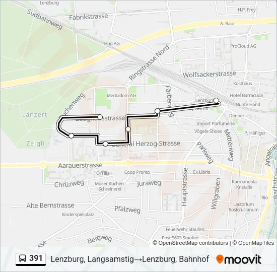 391 Bus Line Map