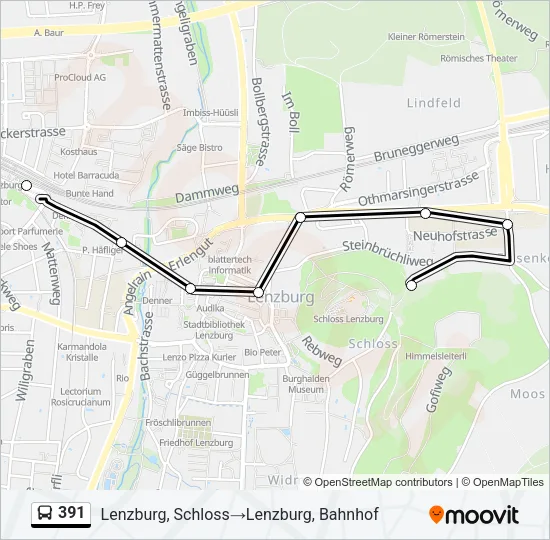 391 Bus Line Map