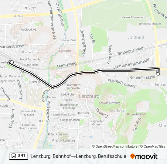 391 Bus Line Map