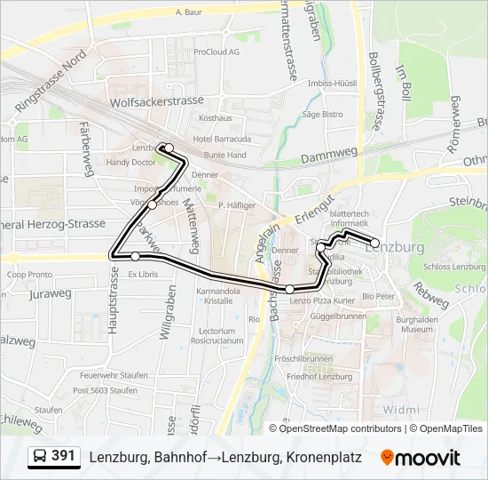 391 Bus Line Map