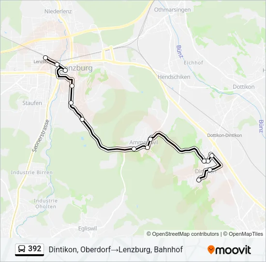392 Bus Line Map