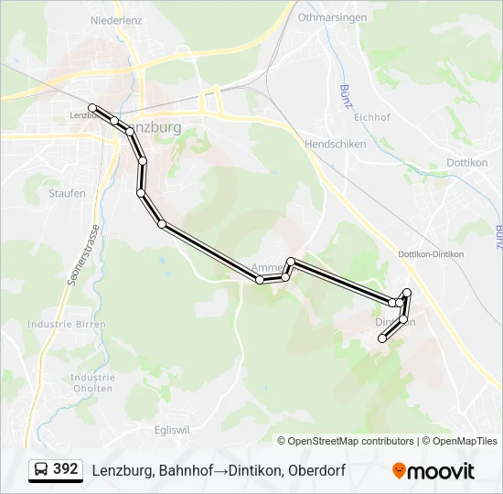 392 Bus Line Map