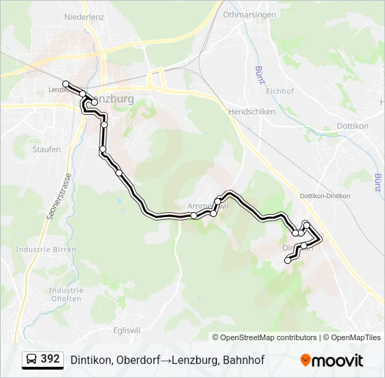 392 Bus Line Map