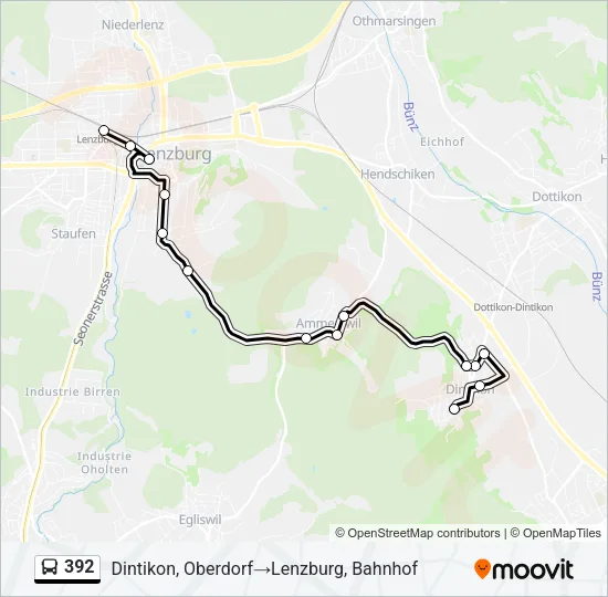 392 Bus Line Map