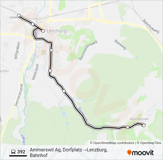 392 Bus Line Map